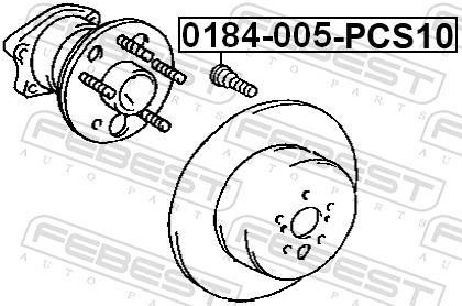Boulon de roue FEBEST ref. 0184-005-PCS10