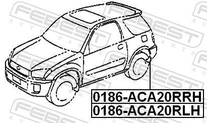 Kit de montage, aile (Nécessaire de fixation aile) FEBEST ref. 0186-ACA20RLH