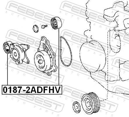 Rolo tensor da correia trapezoidal estriada FEBEST ref. 0187-2ADFHV