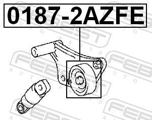 Polea tensora, correa auxiliar servicios FEBEST ref. 0187-2AZFE