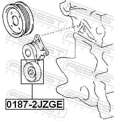 Galet tendeur de courroie d'accessoire FEBEST 0187-2JZGE