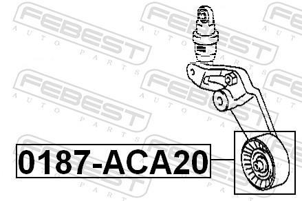 Rolo tensor da correia trapezoidal estriada FEBEST ref. 0187-ACA20