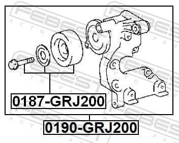 Rolo tensor da correia trapezoidal estriada FEBEST ref. 0187-GRJ200