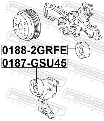 Rolo tensor da correia trapezoidal estriada FEBEST ref. 0187-GSU45