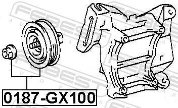 Rolo tensor da correia trapezoidal estriada FEBEST ref. 0187-GX100