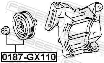 Rolo tensor da correia trapezoidal estriada FEBEST ref. 0187-GX110