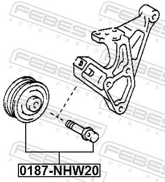 Galet tendeur de courroie d'accessoire FEBEST 0187-NHW20