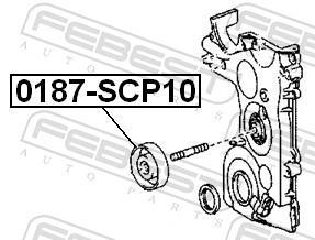 Rolo tensor da correia trapezoidal estriada FEBEST ref. 0187-SCP10