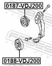 Rolo tensor da correia trapezoidal estriada FEBEST ref. 0187-VDJ200