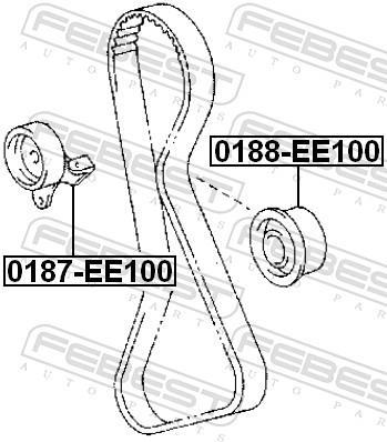 Galet enrouleur de courroie de distribution FEBEST ref. 0188-EE100
