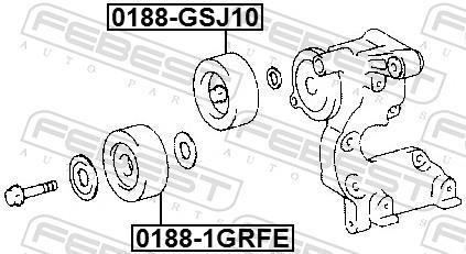 Polea inversión/guía, correa auxiliar servicios FEBEST 0188-GSJ10