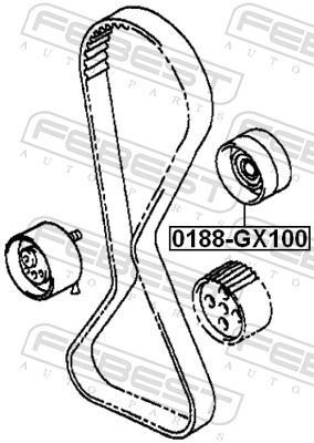 Polea inversión/guía, correa distribución FEBEST ref. 0188-GX100