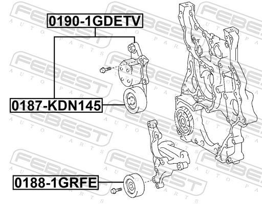 Tensor de correia trapezoidal estriada FEBEST ref. 0190-1GDETV