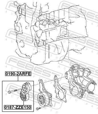 Tensor de correa, correa poli V FEBEST 0190-2ARFE