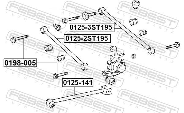 Boulon de fixation, bras transversal FEBEST ref. 0198-005