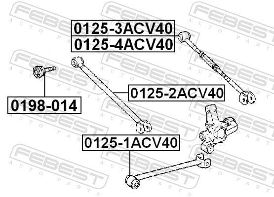 Vis de correction du carrossage FEBEST ref. 0198-014