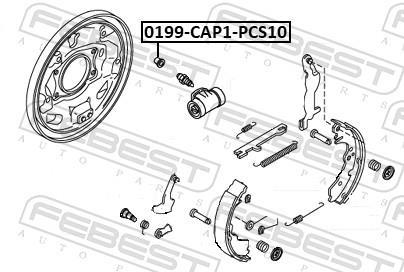 Placa de proteção, placas de travão FEBEST ref. 0199-CAP1-PCS10