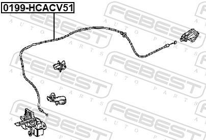 Cable del capó del motor FEBEST ref. 0199-HCACV51
