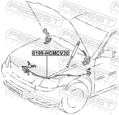 Cable del capó del motor FEBEST ref. 0199-HCMCV30