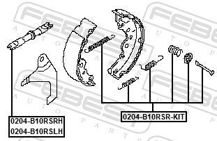 Kit d'accessoires pour mâchoire de frein à tambour FEBEST ref. 0204-B10RSR-KIT