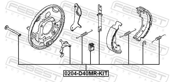 Kit d'accessoires pour mâchoire de frein à tambour FEBEST ref. 0204-D40MR-KIT