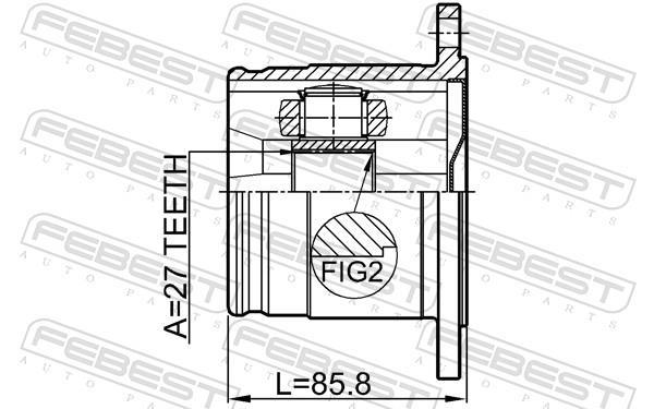 Joint homocinétique, transmission FEBEST 0211-S50R