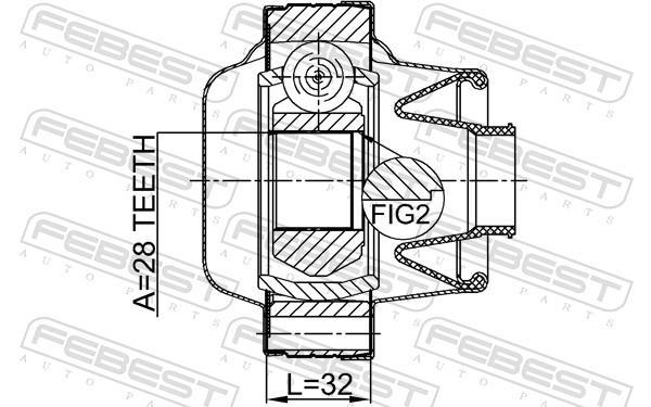 Joint, arbre longitudinal FEBEST 0211-S51SHA