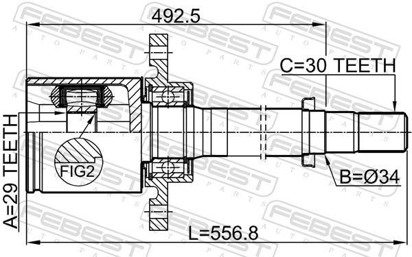 Joint homocinétique, transmission FEBEST ref. 0211-T31ATRH