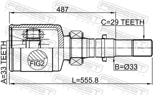 Junta homocinética FEBEST ref. 0211-T31MTRH