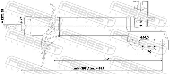 Amortecedor de choques FEBEST ref. 02110-005RR