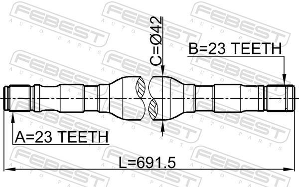 Cardan FEBEST ref. 0212-B14RH