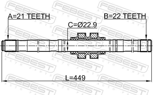 Cardan FEBEST ref. 0212-E11LH
