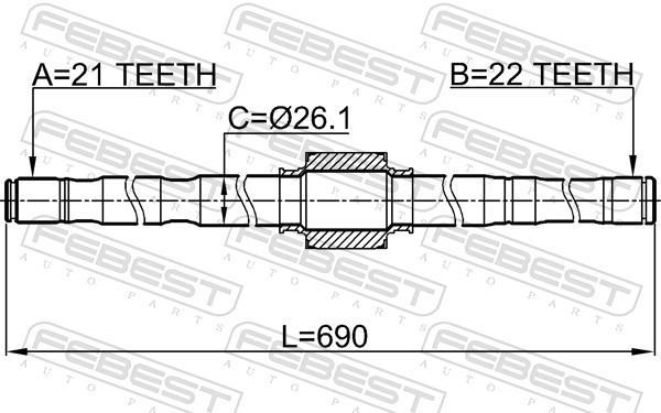 Cardan FEBEST ref. 0212-E11RH