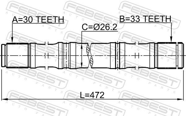 Cardan FEBEST 0212-HR16D