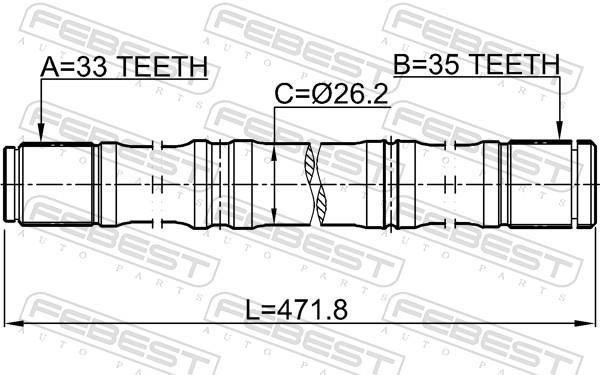 Cardan FEBEST 0212-MR20CVT2WD