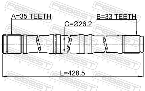 Cardan FEBEST ref. 0212-MR20CVT4WD