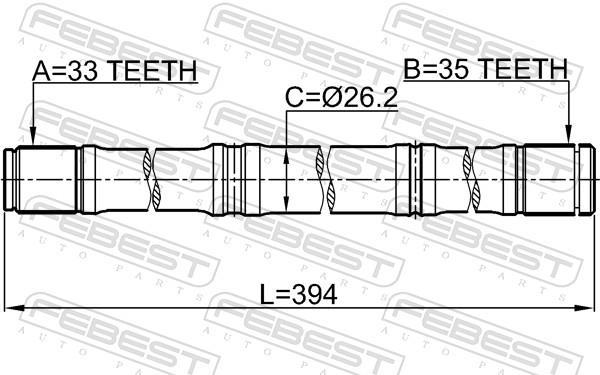 Cardan FEBEST ref. 0212-MR20MT4WDLH