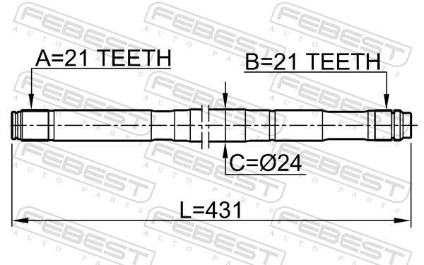Cardan FEBEST 0212-QG15LH