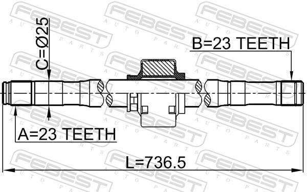 Cardan FEBEST 0212-QG16RH