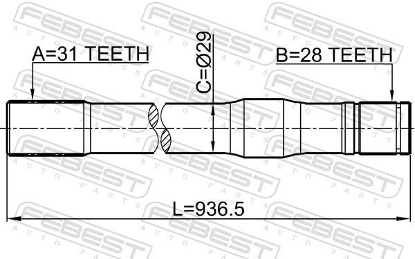 Cardan FEBEST ref. 0212-Y61LH