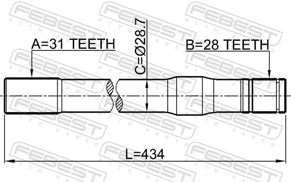 Cardan FEBEST 0212-Y61RH