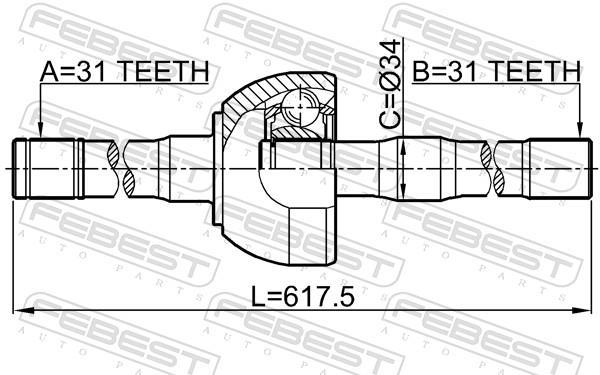 Cardan FEBEST ref. 0214-Y61RH