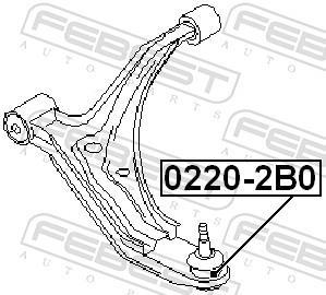 Rotule de suspension (Rotule de pivot) FEBEST ref. 0220-2B0