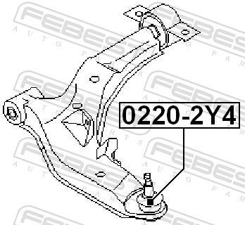 Rotule de suspension (Rotule de pivot) FEBEST ref. 0220-2Y4