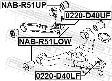 Rotule de suspension (Rotule de pivot) FEBEST 0220-D40LF