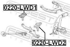 Rotule de suspension (Rotule de pivot) FEBEST 0220-LWD2