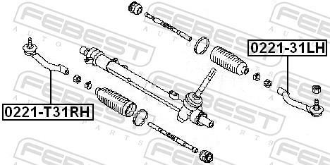 Rótula barra de dirección FEBEST ref. 0221-T31RH