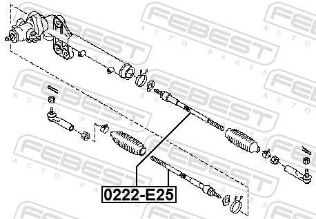 Rotule de direction intérieure (Rotule axiale) FEBEST 0222-E25