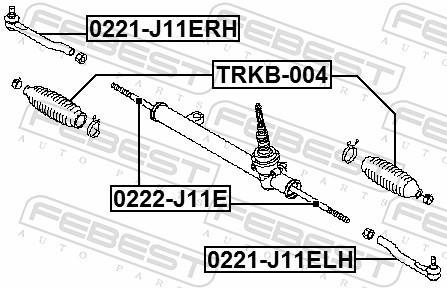 Tirante da direção FEBEST ref. 0222-J11E