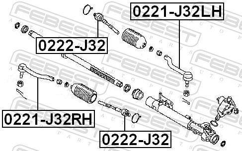 Tirante da direção FEBEST ref. 0222-J32